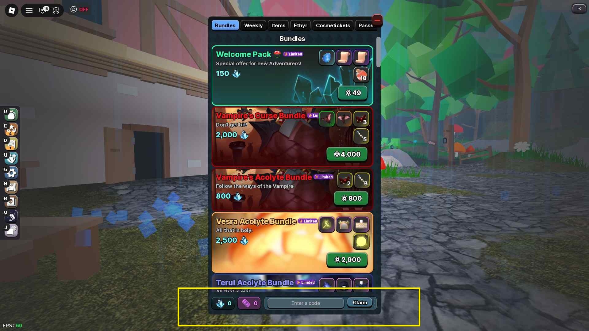 Vesteria How to Redeem Codes 3