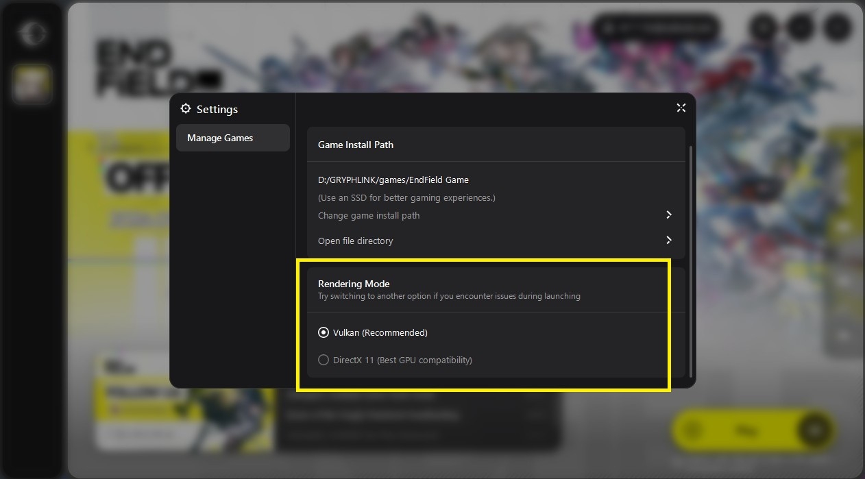 Vulkan and Direct X 11 in A Rknights Endfield