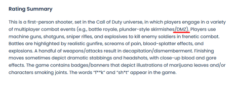 Warzone 2 ESRB Rating