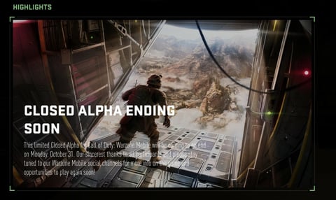 Warzone Mobile closed alpha ending