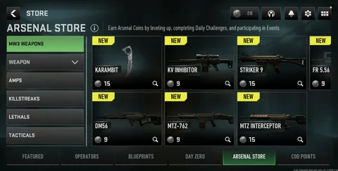 Warzone Mobile Arsenal Store