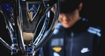 Worlds 2022 Trophy and Faker