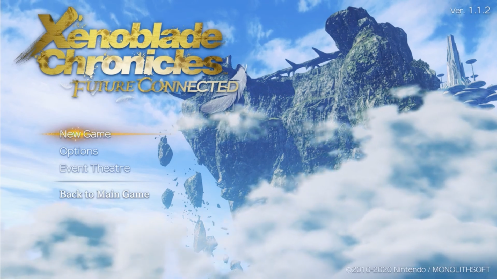 Xenoblade Chronicles Future Connected Title Screen