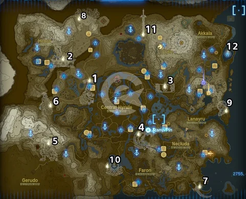 Zelda Tears of the Kingdom Memories Map
