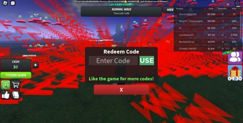 Roblox codes for Zombie Defense Tycoon (August 2021)