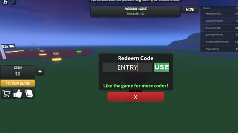 Zombie Wars Tycoon codes