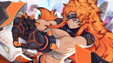 Asher character art omega strikers