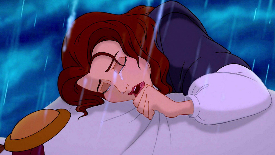 Beauty and the beast 1991 bella crying