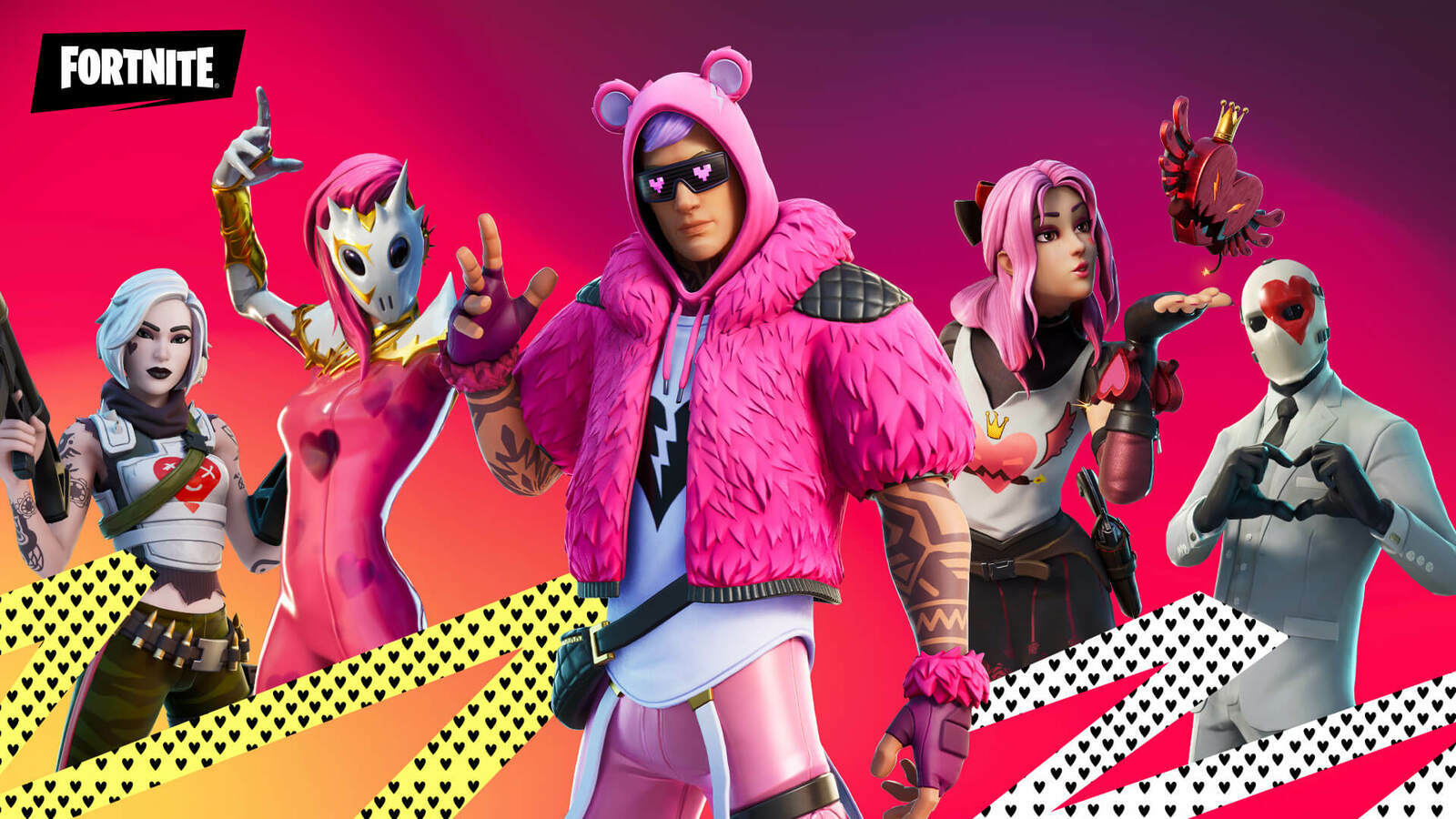 Fortnite Girl with Blue Hair and Pink Gun - wide 1