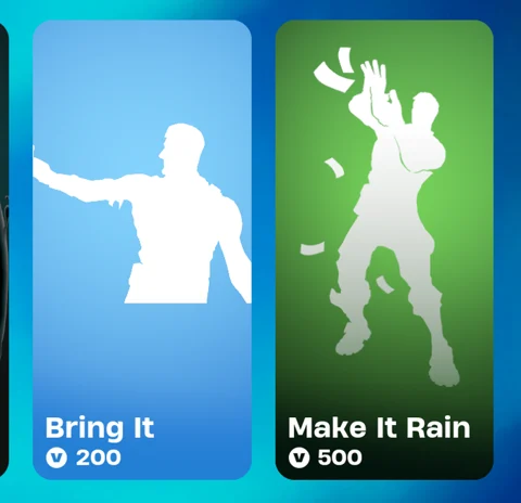 Bring it make it rain emotes fortnite