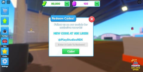 Codes, Car Factory Tycoon Wiki