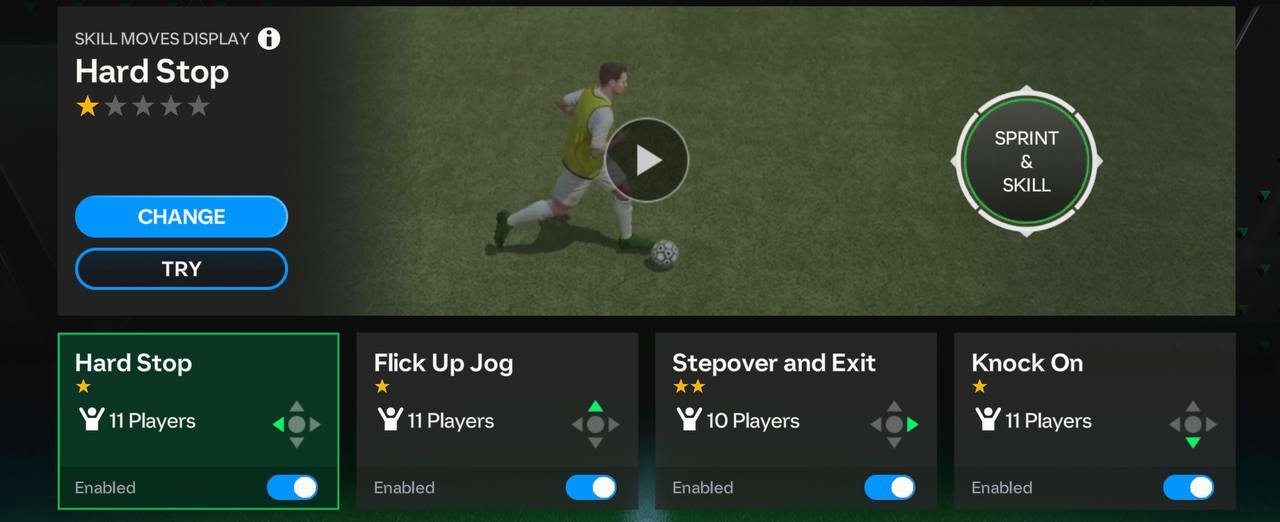 Changing skill moves fc mobile