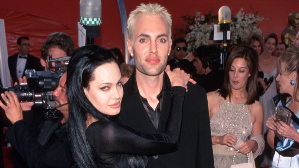 Cropped Angelina Jolie and her brother