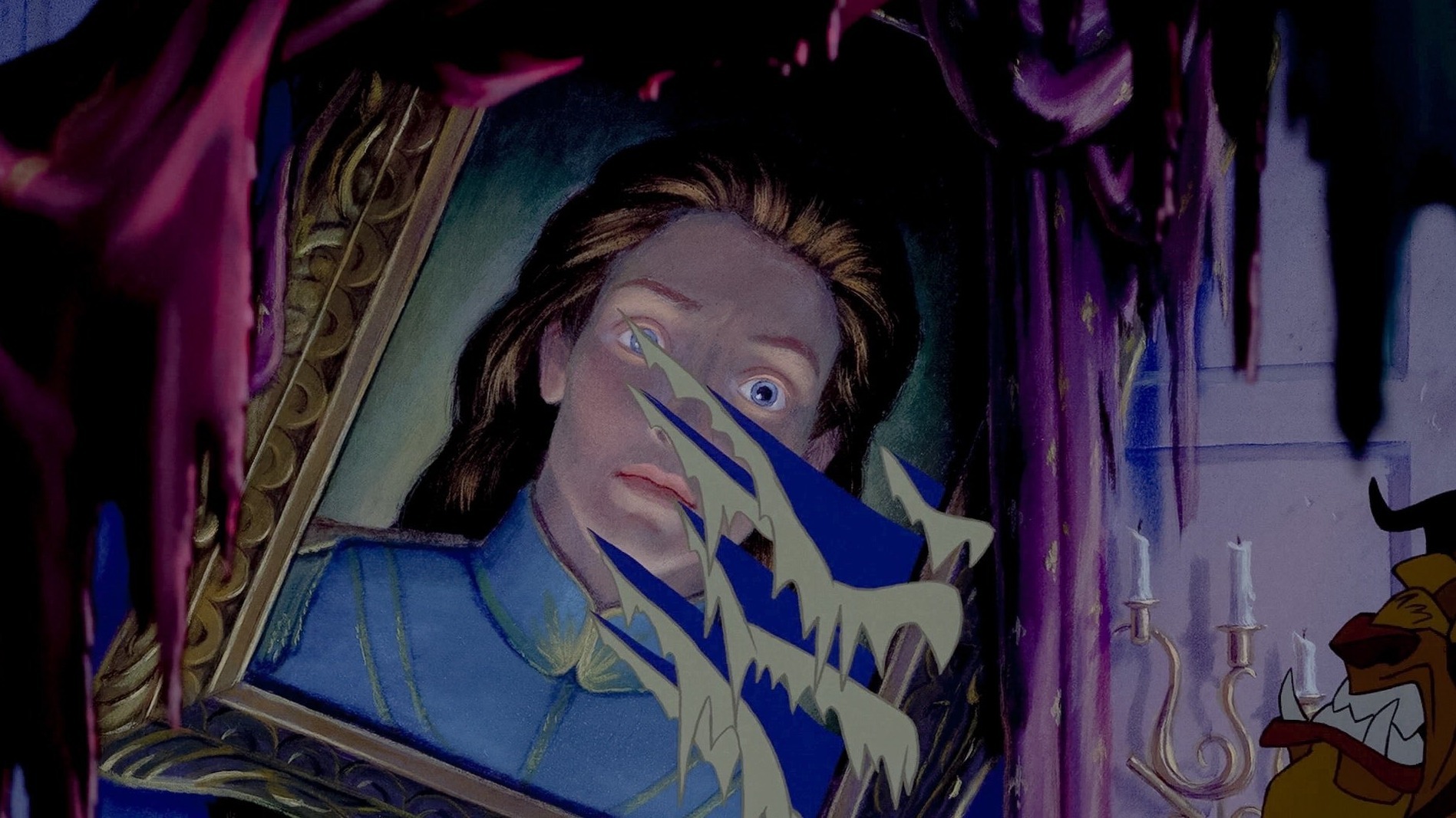 Cropped Beauty and the Beast 1991 the beast painting