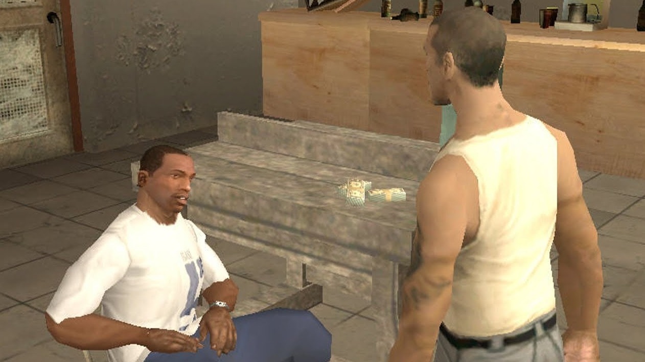Cropped Cesar Vialpando and CJ GTA San Andreas 2004