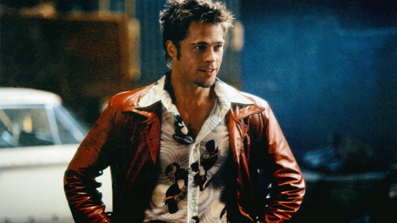 Cropped David Fincher and Brad Pitt Fight Club