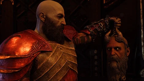 Cropped Kratos and Mimir God of War 2018