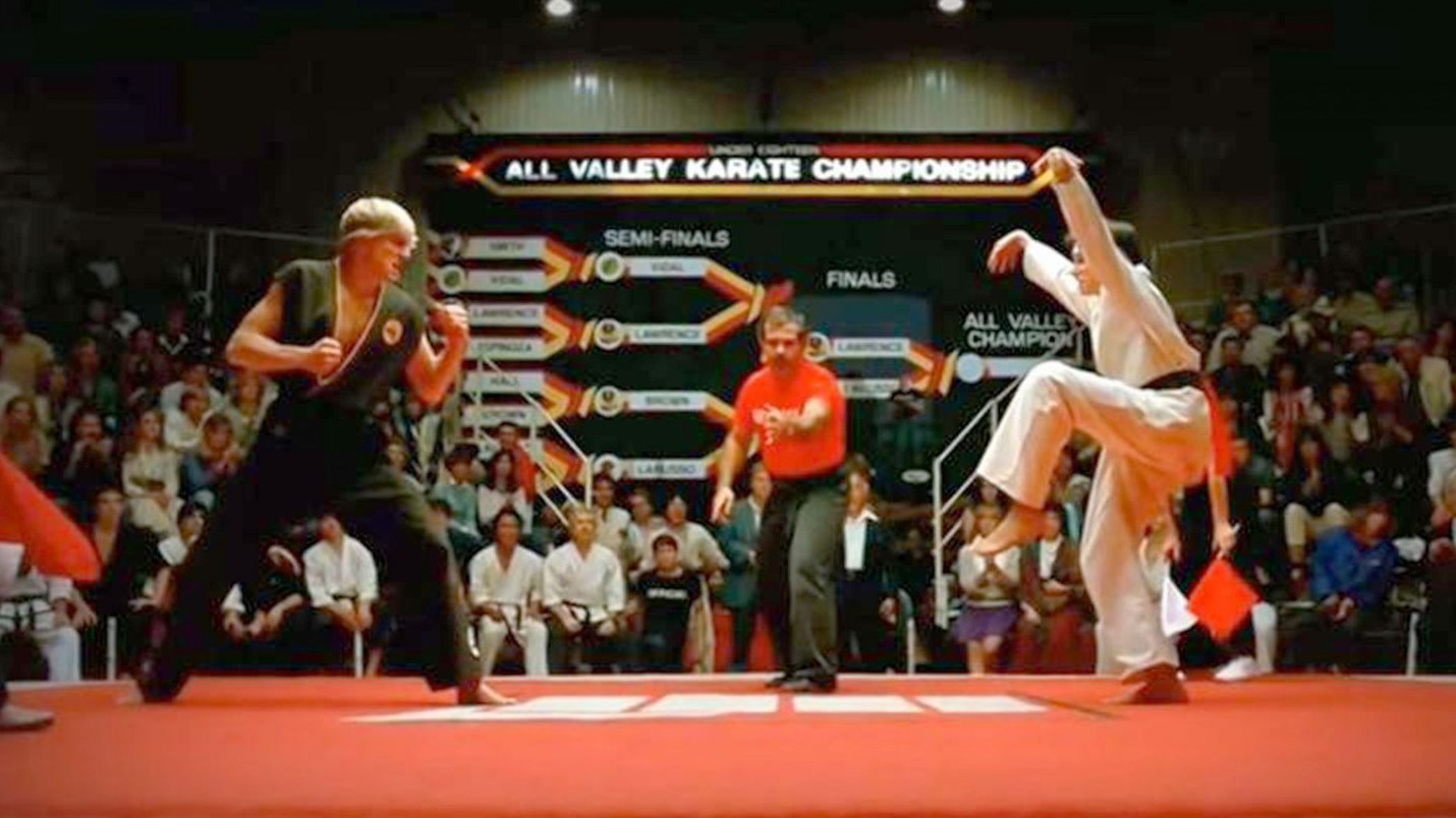 Cropped The Karate Kid 1984 crane kick
