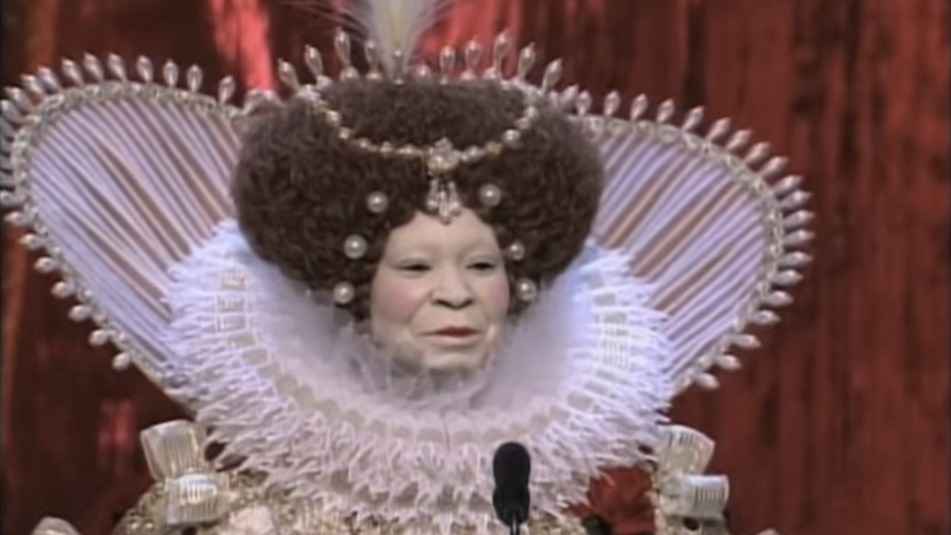 Cropped Whoopi Goldberg hosts in costume