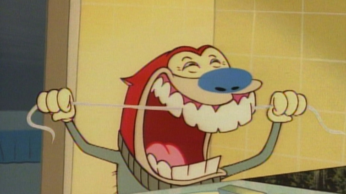 Cropped ren and stimpy rens toothache