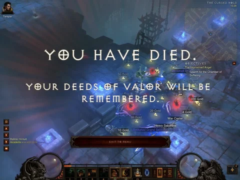 Diablo hc death