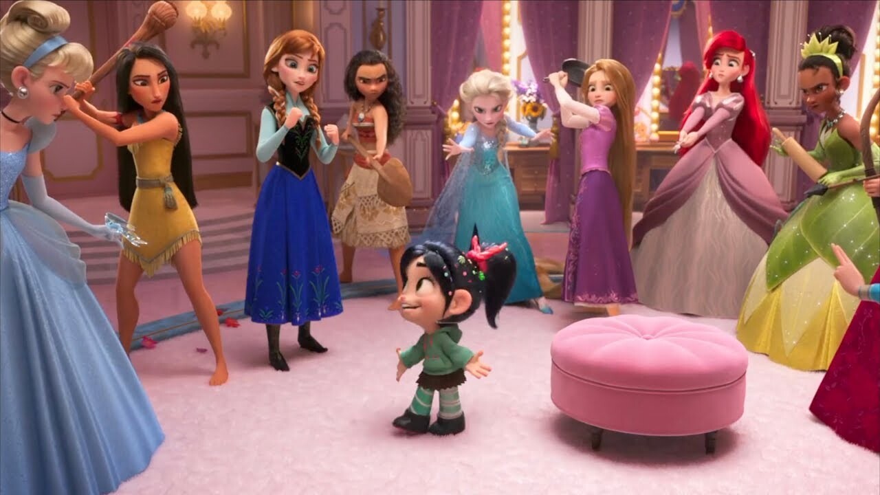Disney princesses in wreck it ralph 2 scene