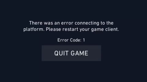 Error code 1 val screenshot