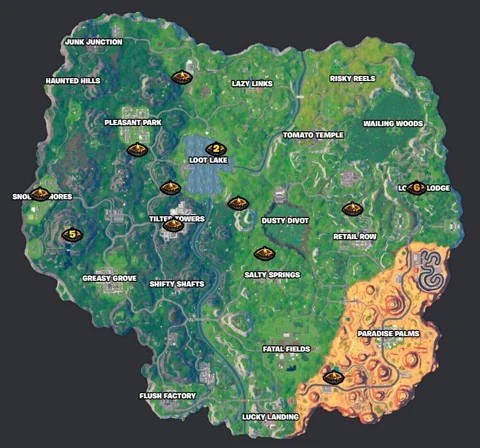 Fortnite campfire locations chapter 4 season og