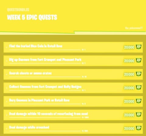 Fortnite challenges week 5