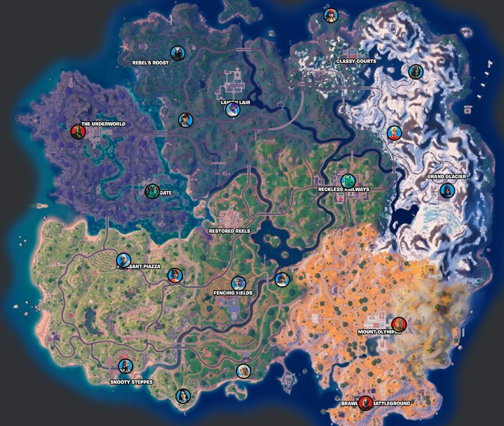 Fortnite chapter 5 season 2 npc locations map