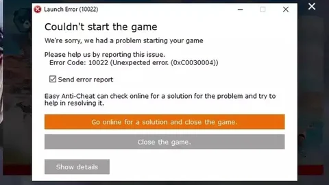 Fortnite error 10022