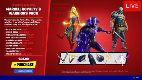 Fortnite hoheiten und krieger set