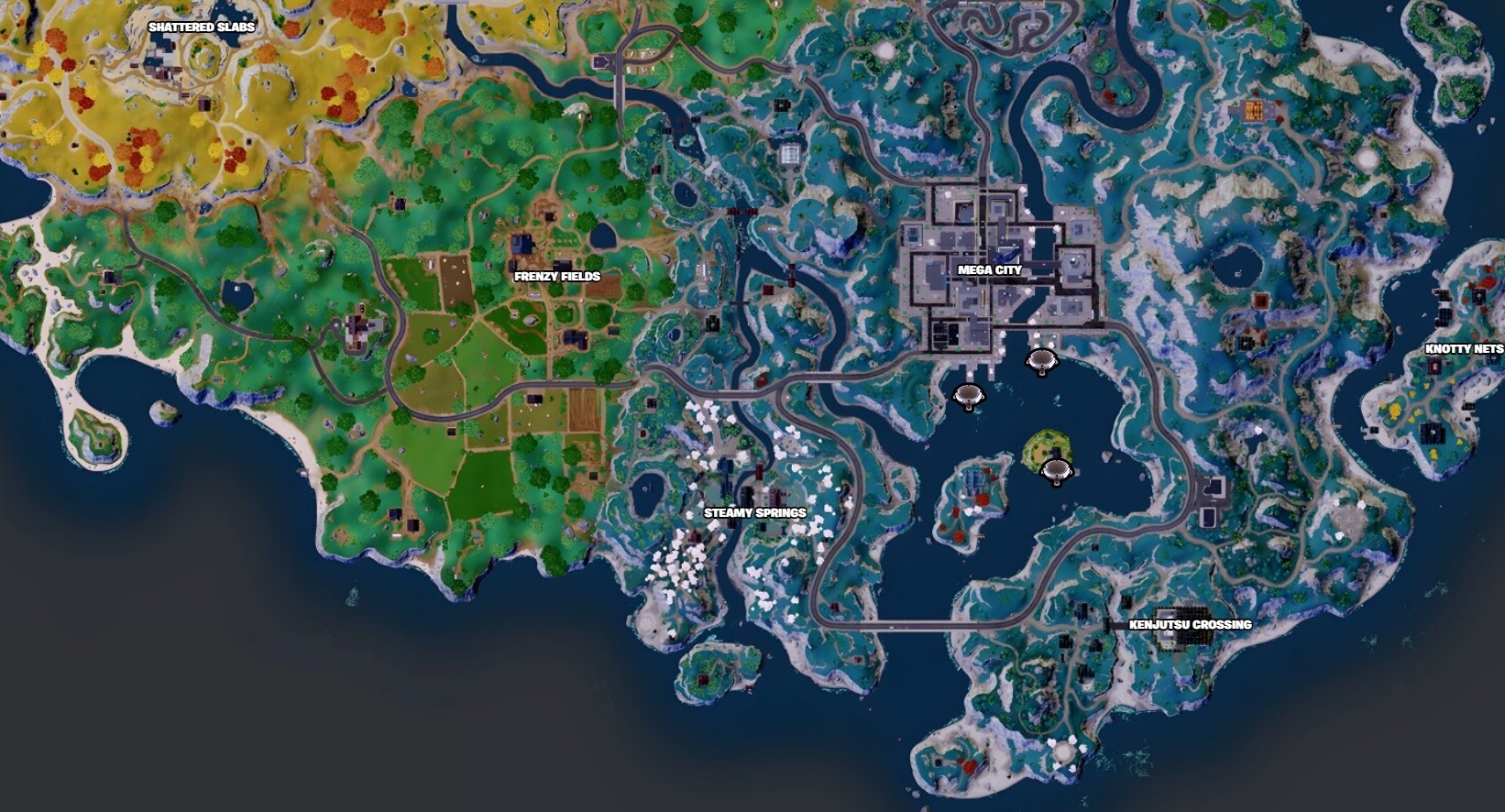 Fortnite launch pads chapter 4 south side