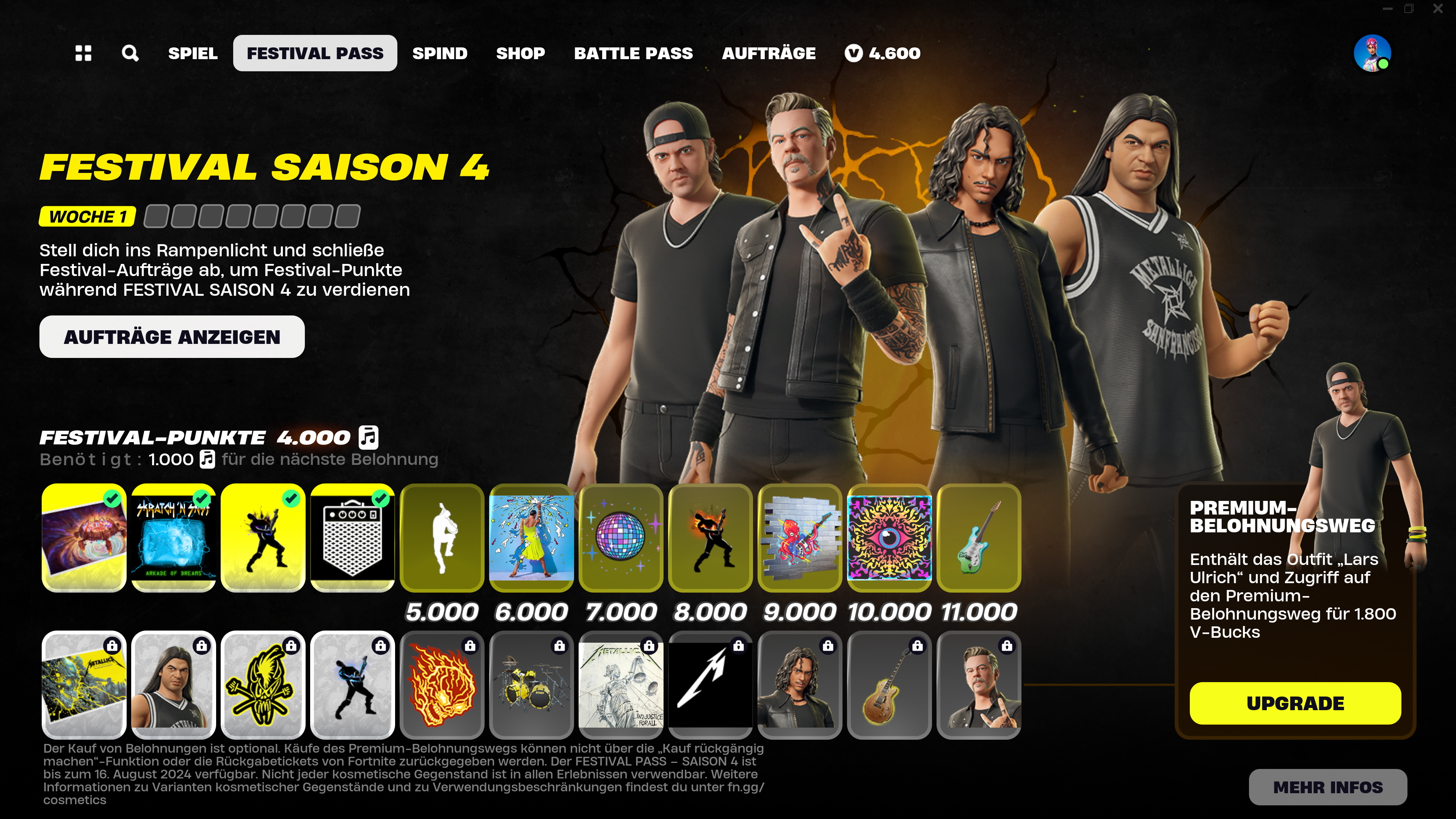Fortnite metallica festival