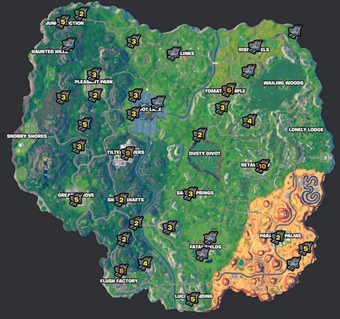 Fortnite shopping carts locations season og