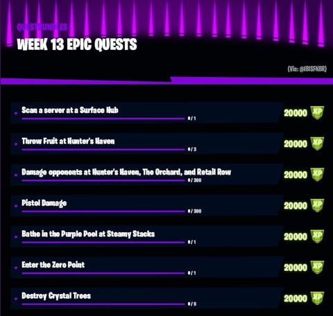 Fortnite week 13 challenges