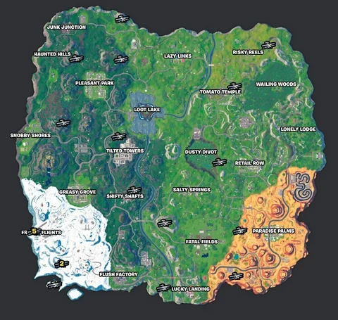 Fortnite x 4 stormwing locations