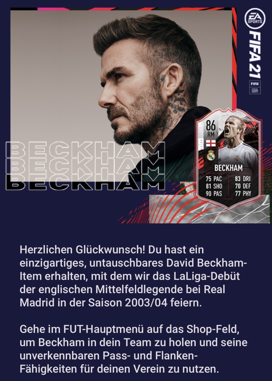 Fut 21 david beckham