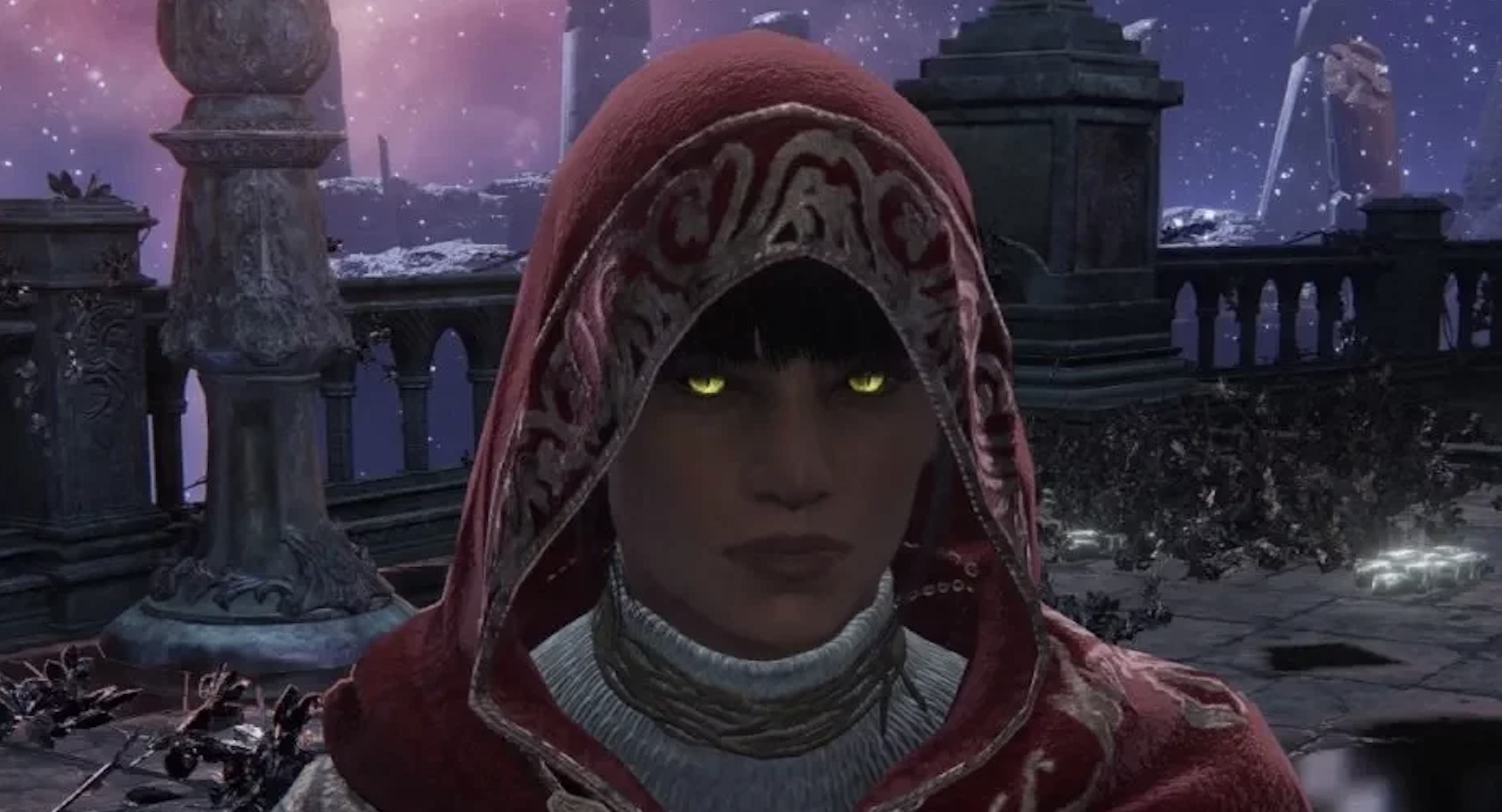 Glowing and bloody eyes