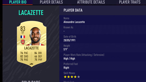 Lacazette card fifa