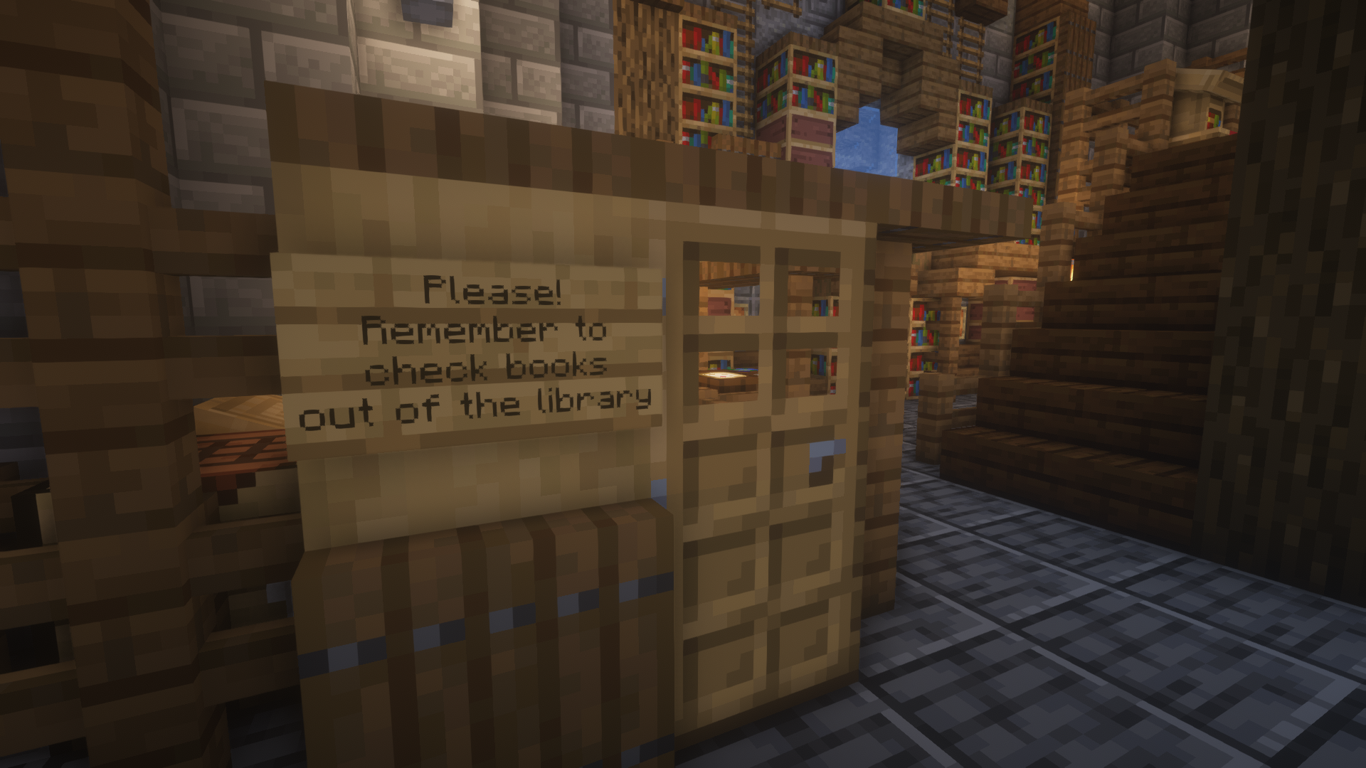 Library with written books