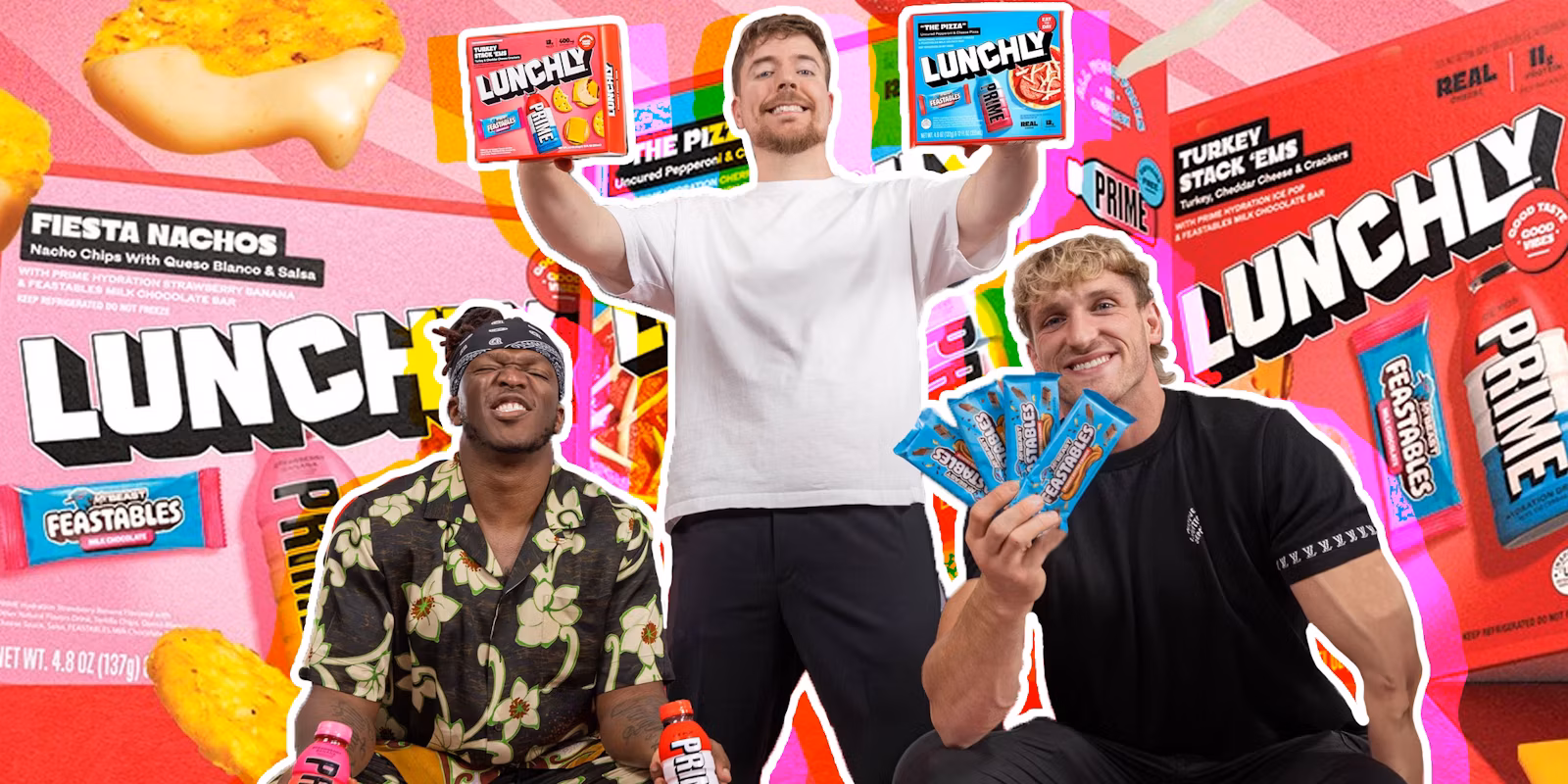 Logan paul mr beast ksi launch lunchly