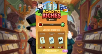 Monopoly go road to riches event