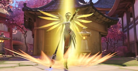 Overwatch mercy dragoon skin anniversary event