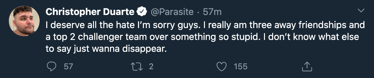 Parasites gelöschter Tweet