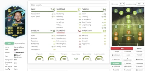 Player moments memphis depay stats