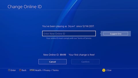 How to change your PS4 name