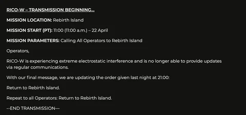 Rebirth island mission