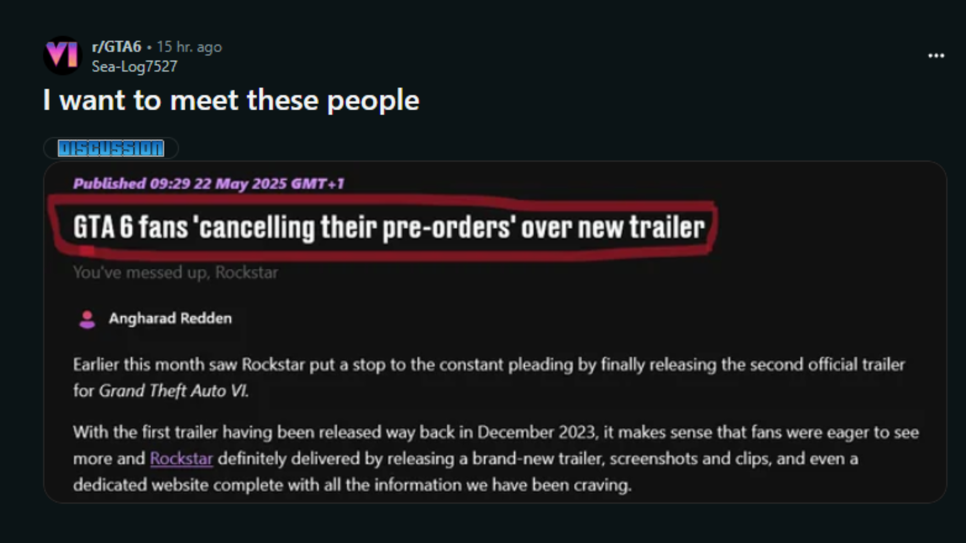Reddit preorders