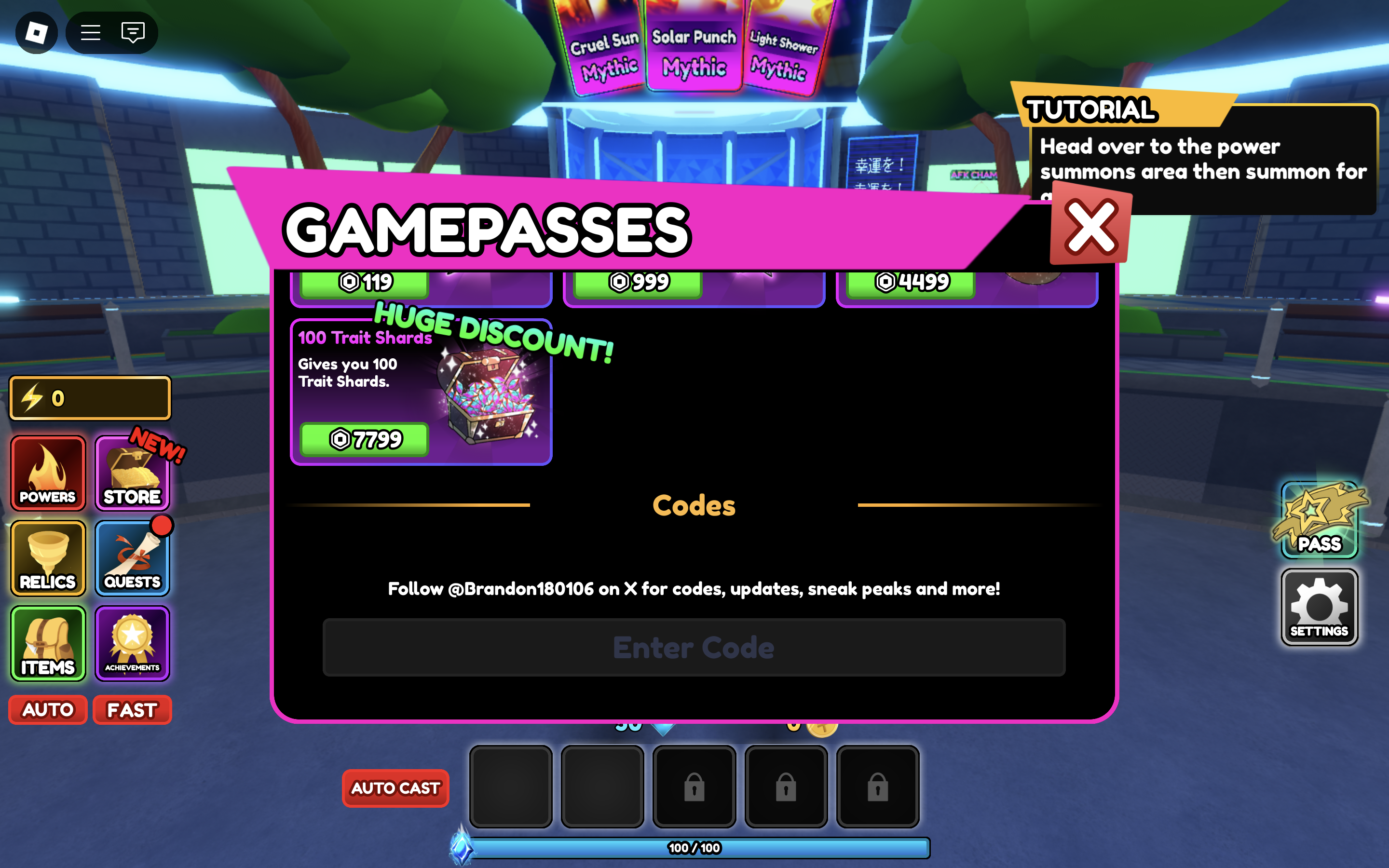 Redeem codes in Anime Multiverse